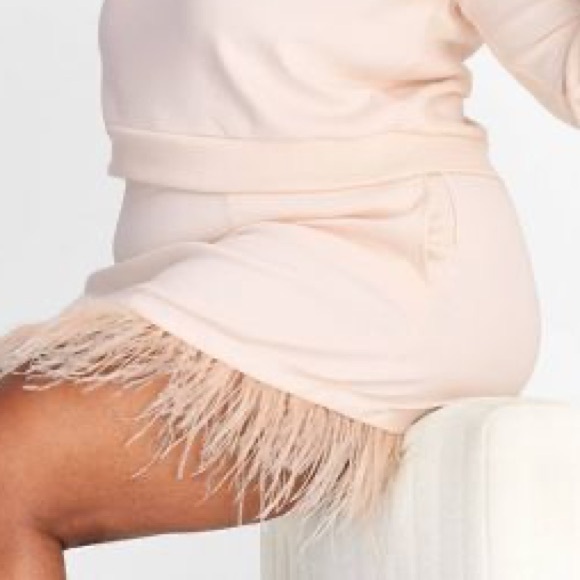 Women's High-Rise Feather Trim Mini Skirt - Future Collective size 1X - Picture 3 of 6